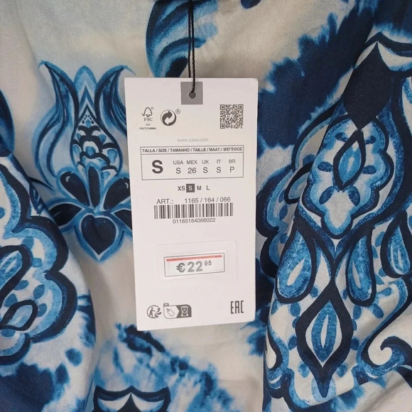 Zara Floral Spaghetti Strap Top With Cinched Sides NWT - Picture 7 of 10